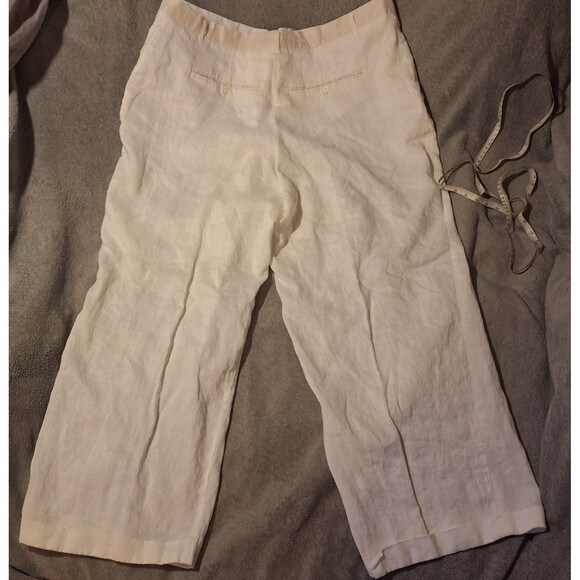 STEVE HARVEY 100% Linen Pants Mens 52/34 (50/30 Actual) White Pleated - Picture 13 of 14